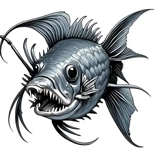 angler fish tattoo design idea