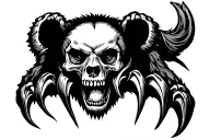Bear Claw with a skull inside tattoo design idea