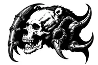 Bear Claw with a skull inside tattoo design idea
