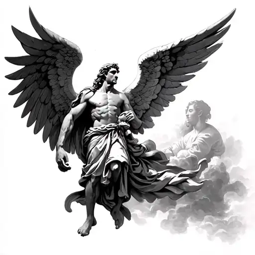 St. Michael the Archangel and psalm 3:7 tattoo design idea