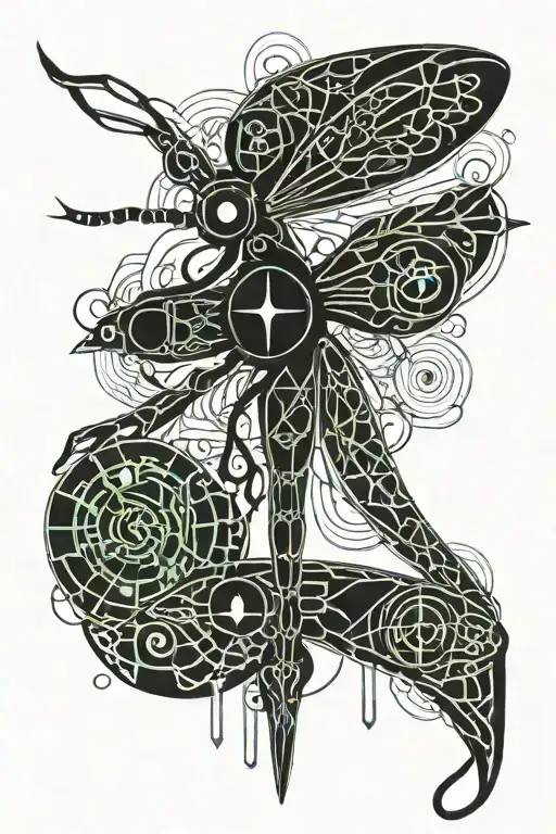 celtic dragonfly tattoo design idea