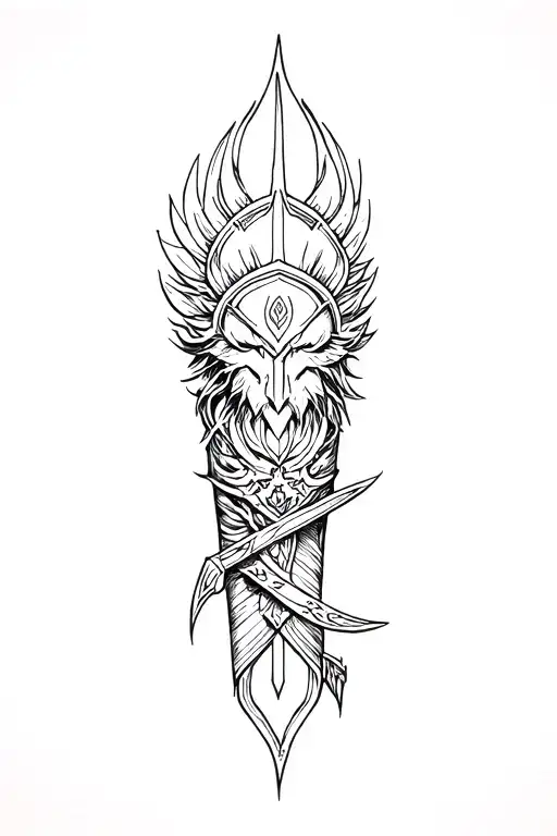 A fine-line forearm tattoo symbolising power, confidence, and the qualities of a warrior, but not too aggressive tattoo design idea