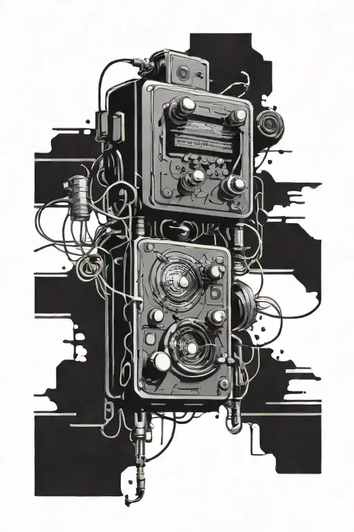 electronics and sound tattoo design idea