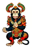 monkey Chinese zodiac tattoo design idea
