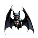 matching bat flying tattoo design idea