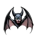 matching bat flying tattoo design idea