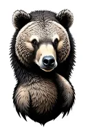 bear with goose tattoo design idea