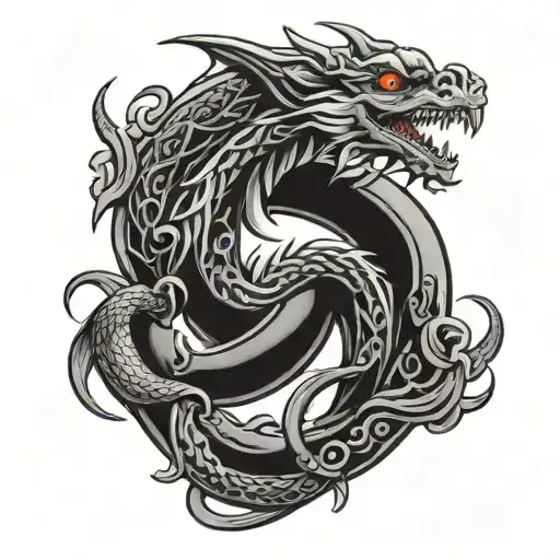 clover triskel symbol dragon merlin tattoo design idea