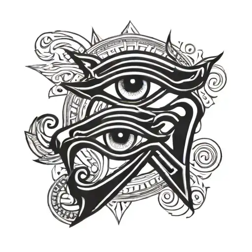 eye of horus and eye of ra tatoo connected  tattoo design idea