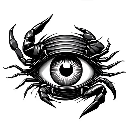 scorpion horus eye symbol integrated circuitry and electricity tattoo design idea