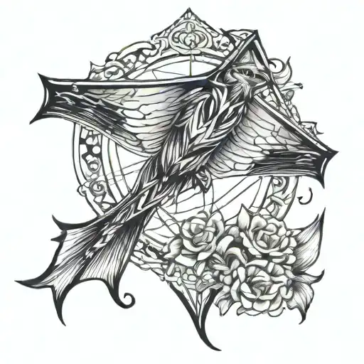 kite outline tattoo design idea