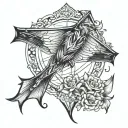 kite outline tattoo design idea