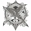 kite outline tattoo design idea