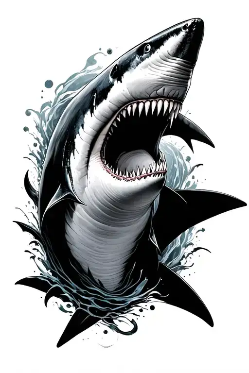 Great White Shark tattoo design idea