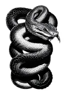 Japanese snake wrapped tattoo design idea