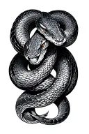 Japanese snake wrapped tattoo design idea