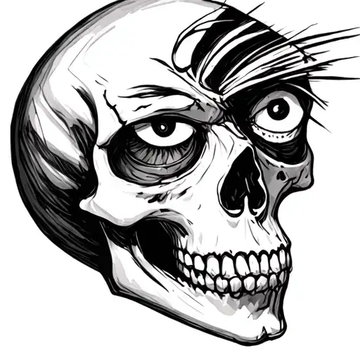 easy sketch skull and sharingan eyes tattoo design idea