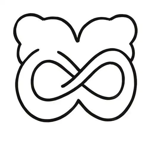 gummy bear outline with inset infinity symbol tattoo design idea