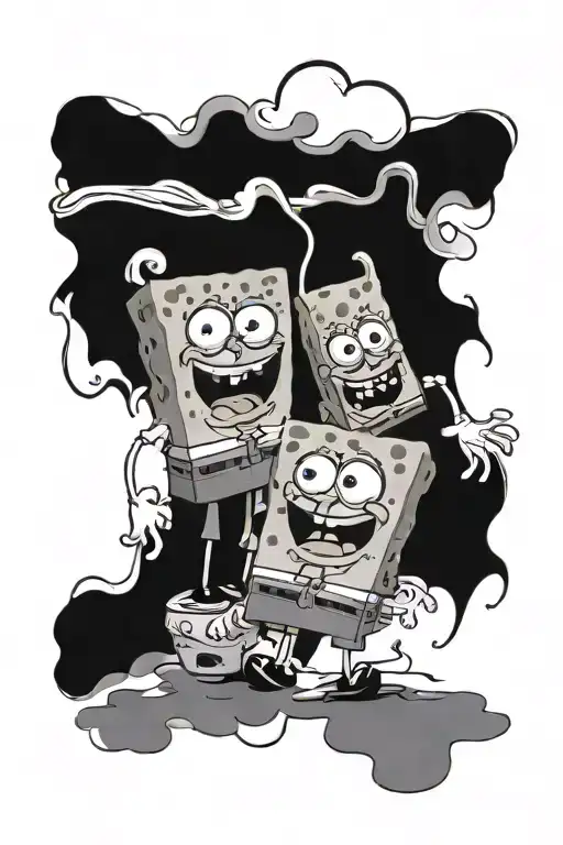 spongebob and patrick tattoo design idea