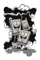spongebob and patrick tattoo design idea