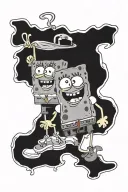 spongebob and patrick tattoo design idea