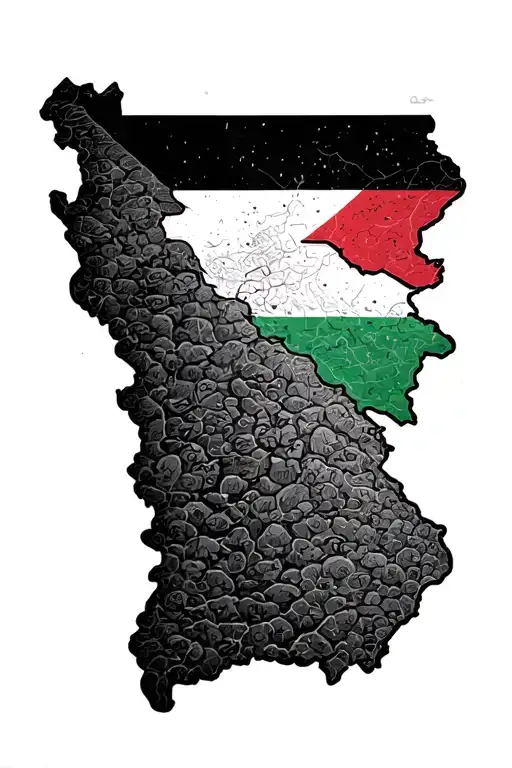 Palestinian map tattoo design idea