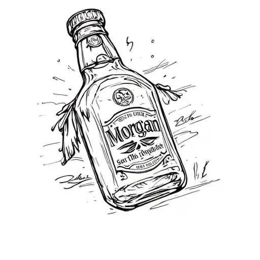 The bottle captain Morgan tattoo design idea
