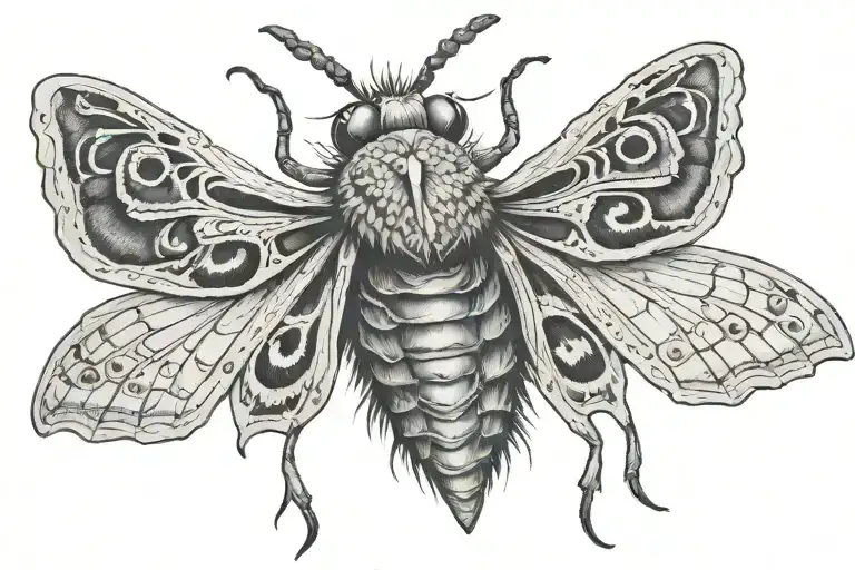 death moth tattoo design idea