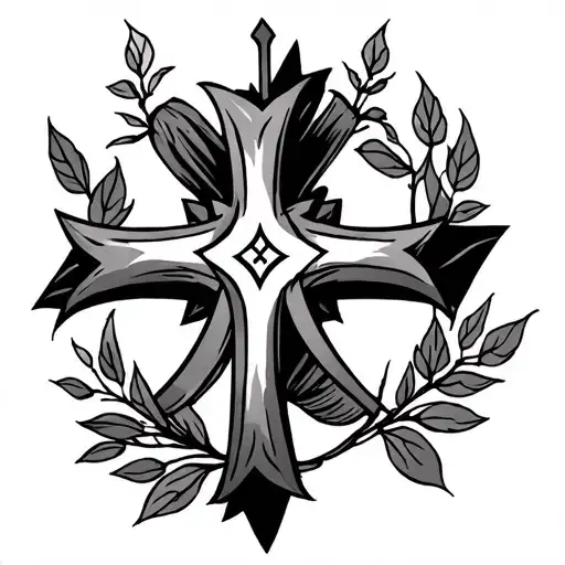 Jerusalem cross on the knee tattoo design idea