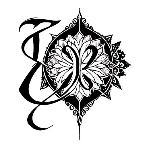 ambigram zoe mia tattoo design idea