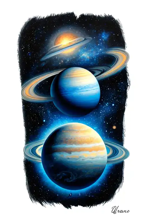 Uranus planet tattoo design idea