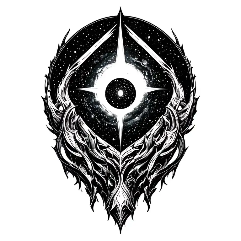 milky way galaxy with no color tattoo design idea