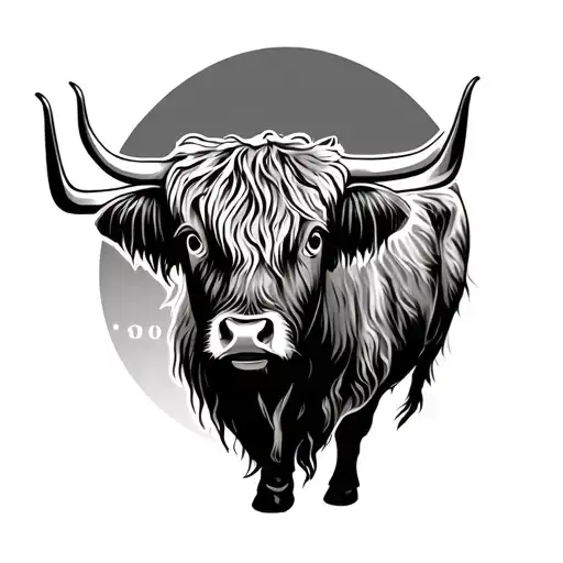 Highland Cow tattoo design idea