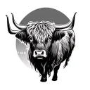 Highland Cow tattoo design idea