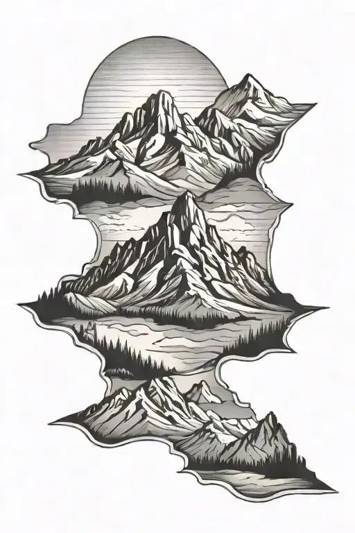 mountains in idaho tattoo design idea