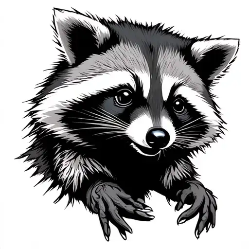 Tactical Racoon tattoo design idea