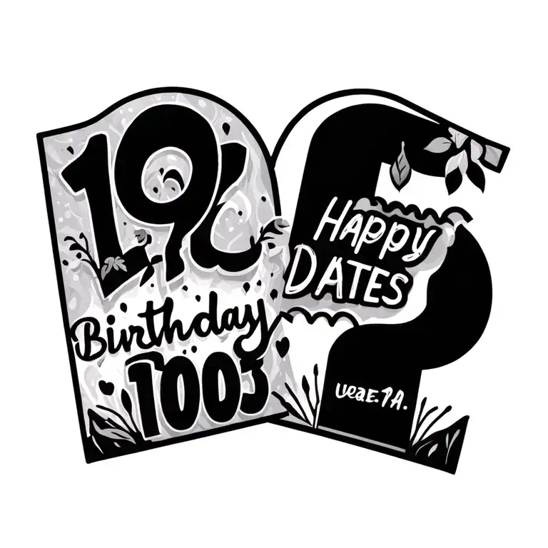 birthday dates incorporated tattoo design idea