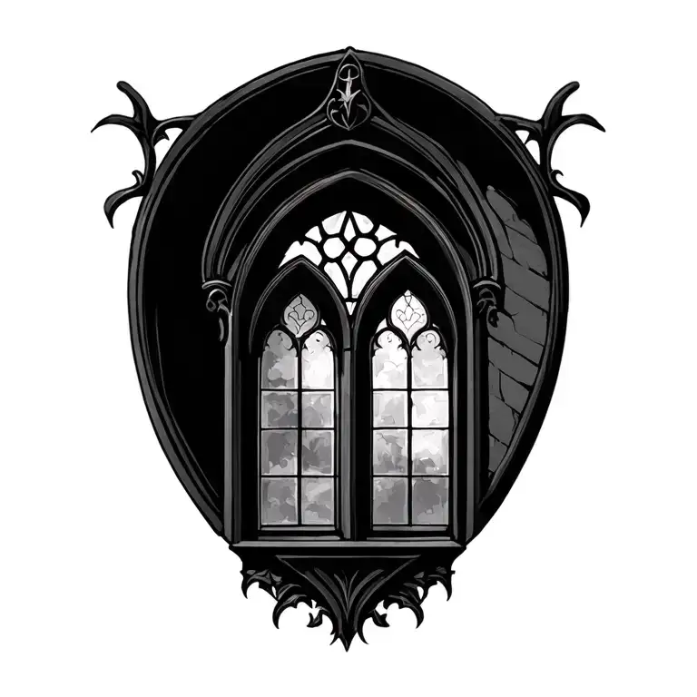 Gothic window tattoo design idea