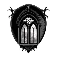 Gothic window tattoo design idea