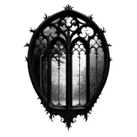 Gothic window tattoo design idea