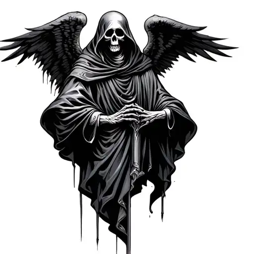 Grim Reaper With Wings tattoo design idea