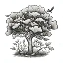 Ginkgo biloba tree tattoo design idea