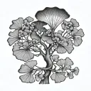 Ginkgo biloba tree tattoo design idea