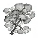 Ginkgo biloba tree tattoo design idea