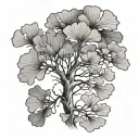 Ginkgo biloba tree tattoo design idea