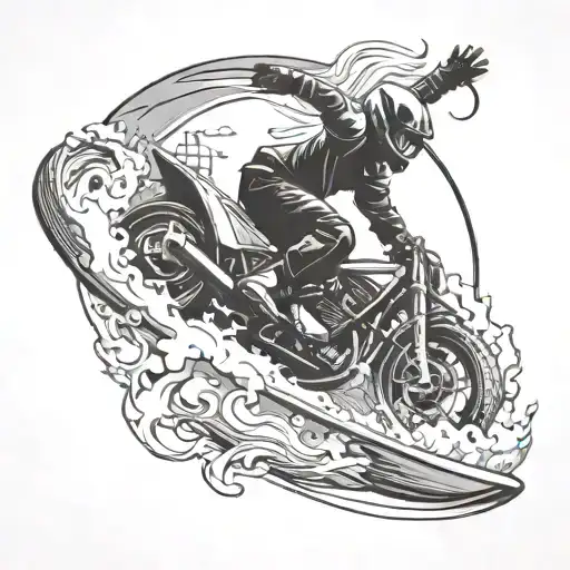 Snowboard, motoctross & silvia drifting car tattoo design idea