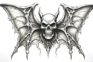realistic  skeleton bat tattoo design idea