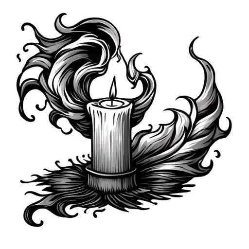 A Candle Burning Steadily in the Wind tattoo design idea