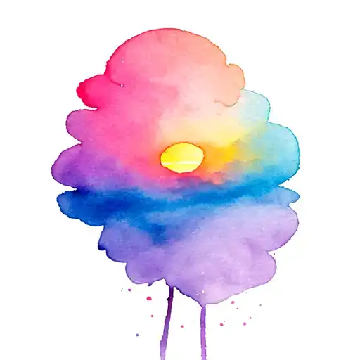 cotton candy colored sunset tattoo design idea