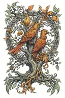 Phoenix Bird Inside A Tree Of Life tattoo design idea